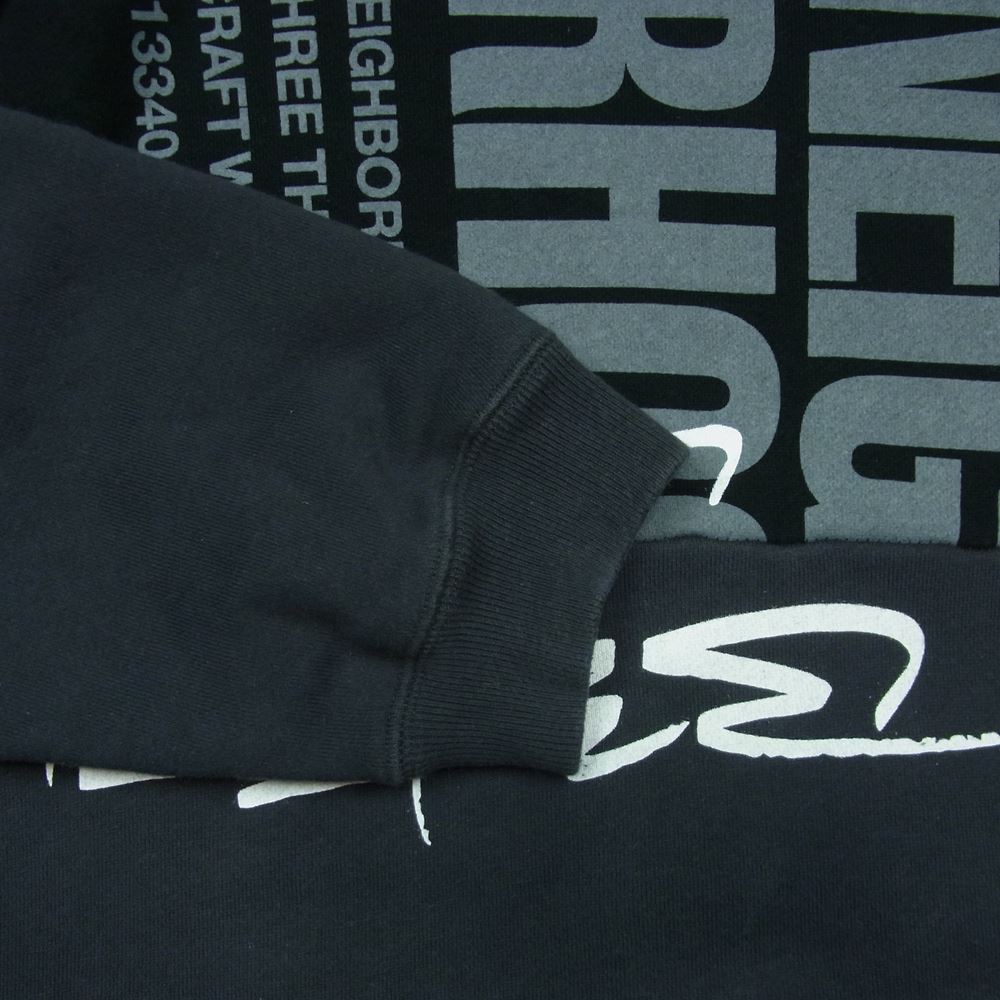 NEIGHBORHOOD ネイバーフッド 22AW 222UWFTN-CSM01S Futura Laboratories フューチュララボラトリーズ HOMESPRAY FL-007 HOODED LS ホームスプレー 切替 プリント パーカー ブラック系 グレー系 L【中古】