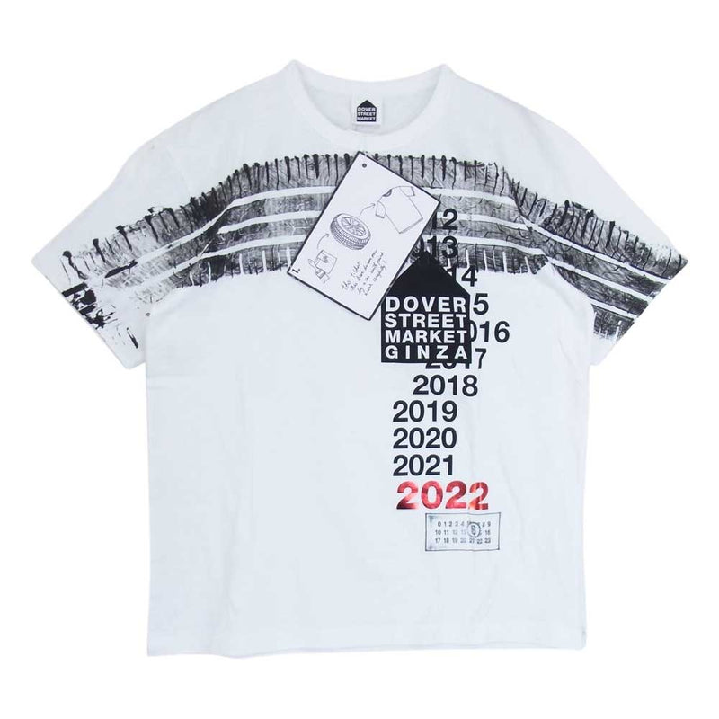 りっきいブランド品マルジェラ21ss 50 テープロゴ Tシャツ ウィメンズ　ホワイト