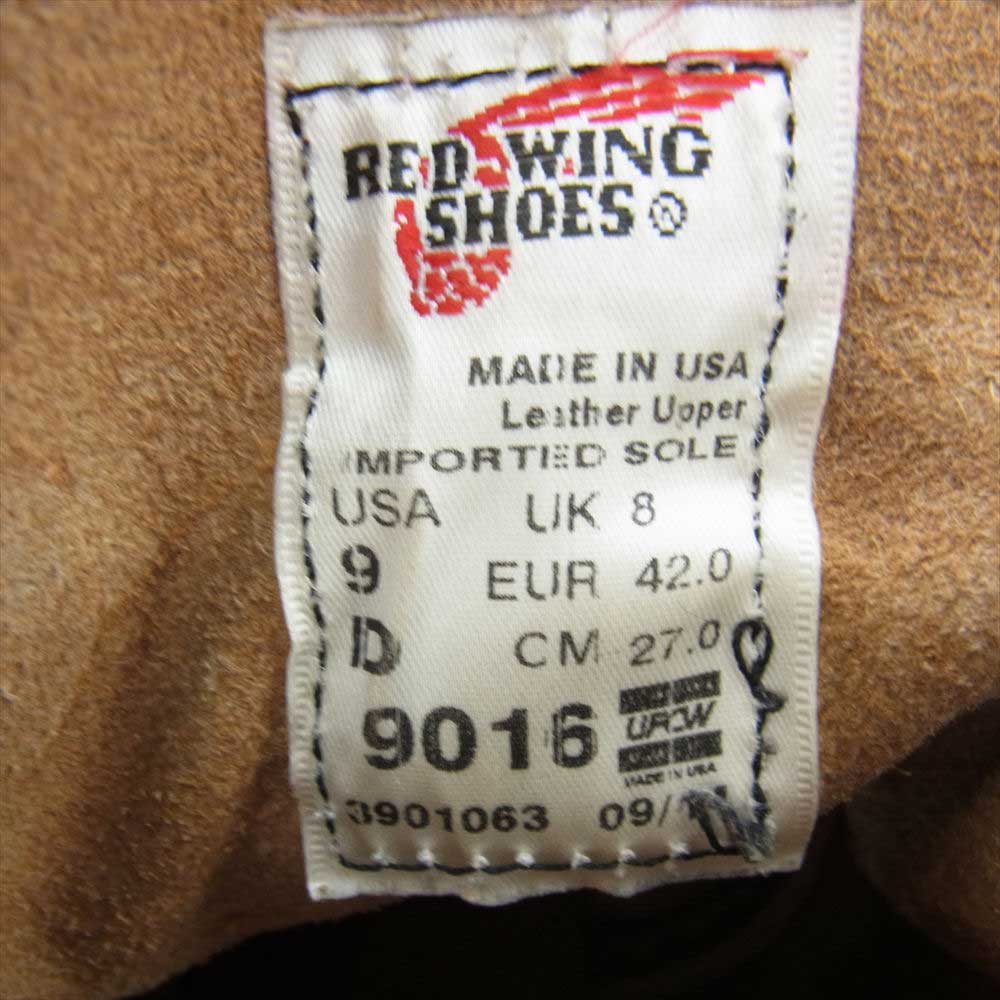 RED WING レッドウィング 9016 BECKMAN BOOT ベックマン レースアップ ブーツ ブラウン系 US9【中古】