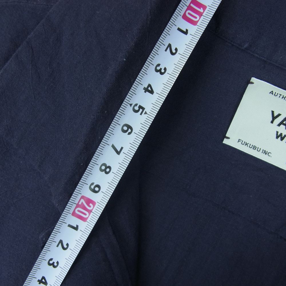 YAECA ヤエカ 1711078 胸ポケット付き コットン プルオーバー 長袖 シャツ コットン 日本製 ネイビー系 72 M【中古】