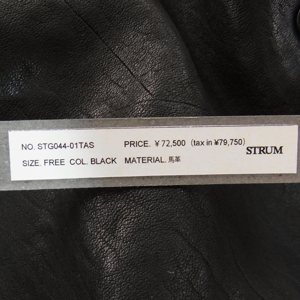 STRUM ストラム STG044-01TAS × T.A.S フルタンニン ピット鞣し シュリンク ホースハイド ショルダー バッグ ブラック系【新古品】【未使用】【中古】