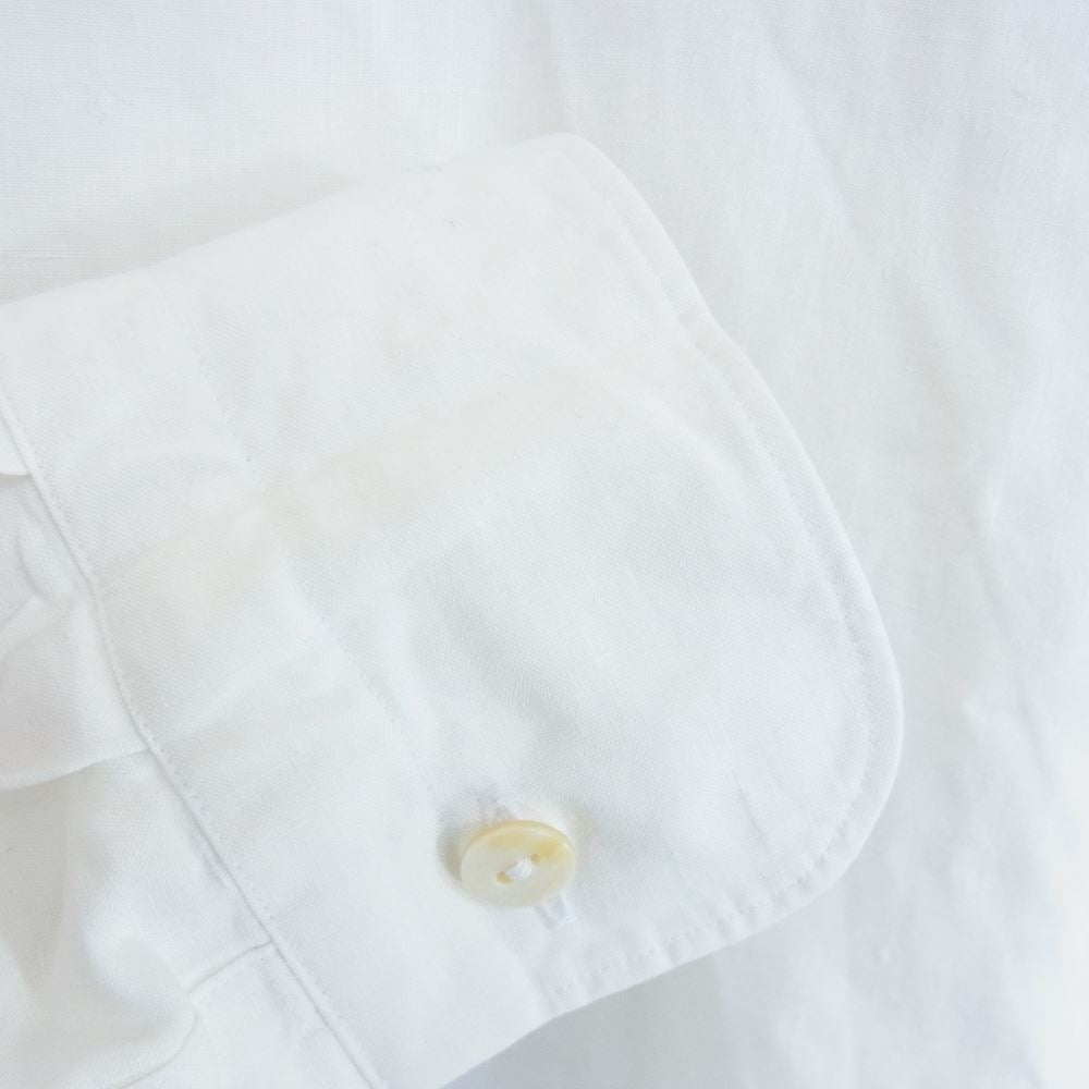 マーティーアンドサンズ 22SS MT2103-0603D PULL OVER SH 極上リネン バンドカラー プルオーバー 長袖 シャツ ホワイト系 3【中古】