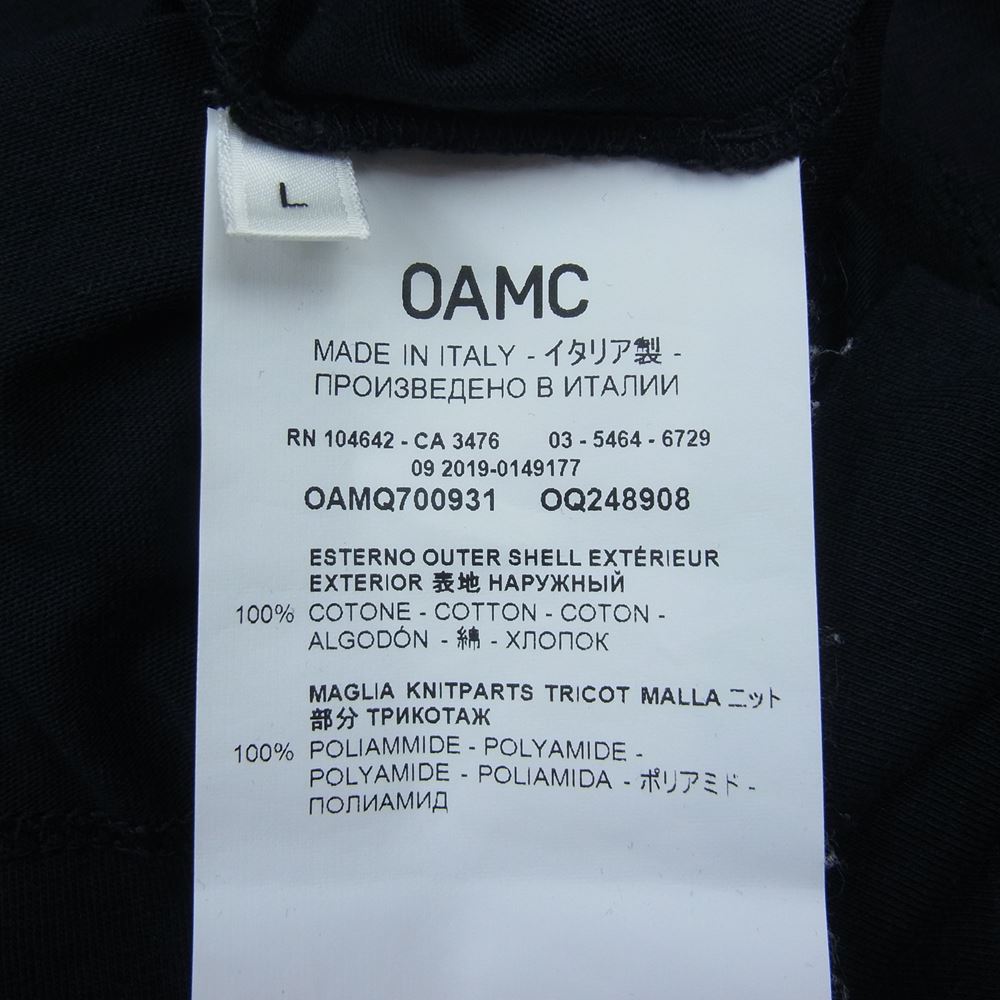オーバーオールマスタークロス OAMQ700931 モックネック 半袖 カットソー TEE ブラック系 L【中古】
