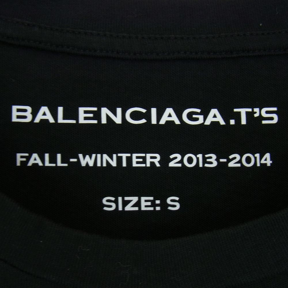 BALENCIAGA バレンシアガ 329674 TDKC9 FALL-WINTER 2013-2014 プリント ノースリーブ Tシャツ ブラック系 S【中古】
