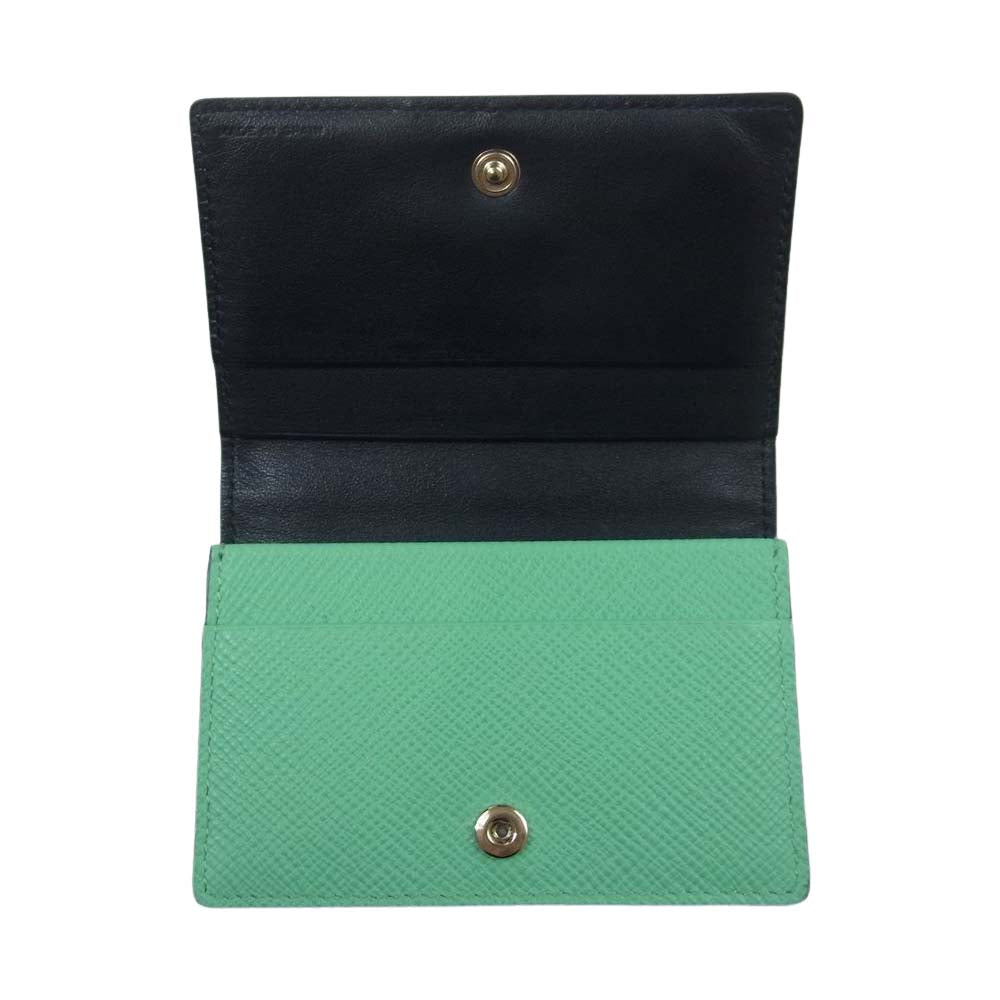 SMYTHSON スマイソン レザー カードケース グリーン系【中古】