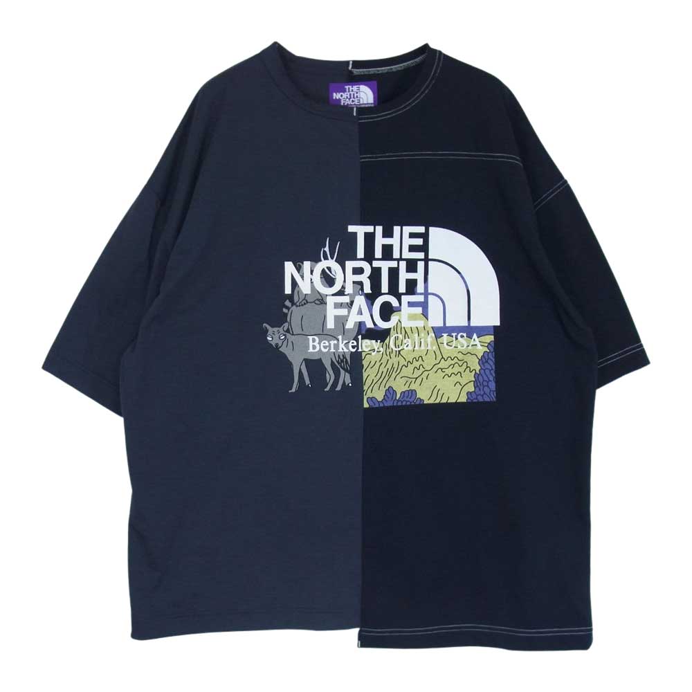 THE NORTH FACE ノースフェイス 	NT3009N PURPLE LABEL Crazy H/S Logo Tee クレイジー H/ S ロゴ TEE ブラック系 M【極上美品】【中古】