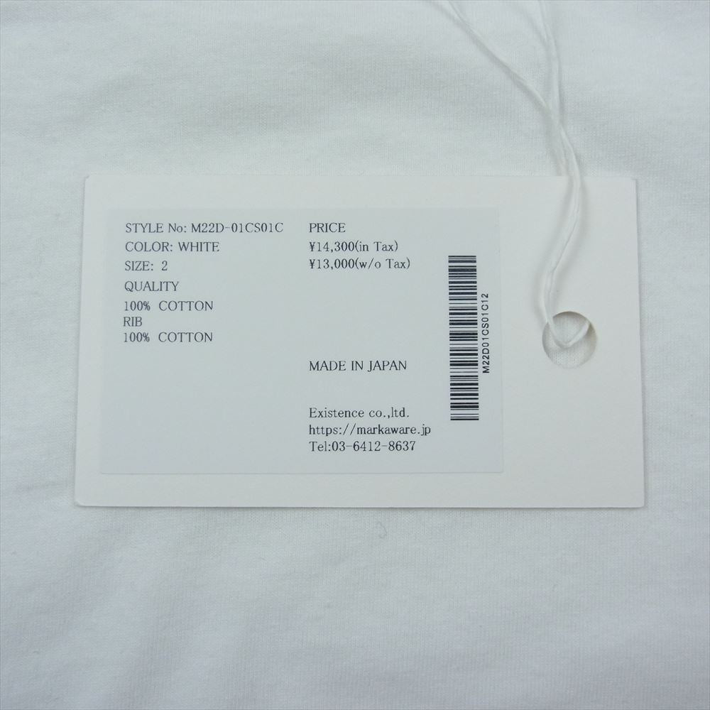 marka マーカ M22D-01CS01C RINGER BASE BALL TEE L/S リンガー ベースボール Tシャツ ロングスリーブ ホワイト系 2【新古品】【未使用】【中古】