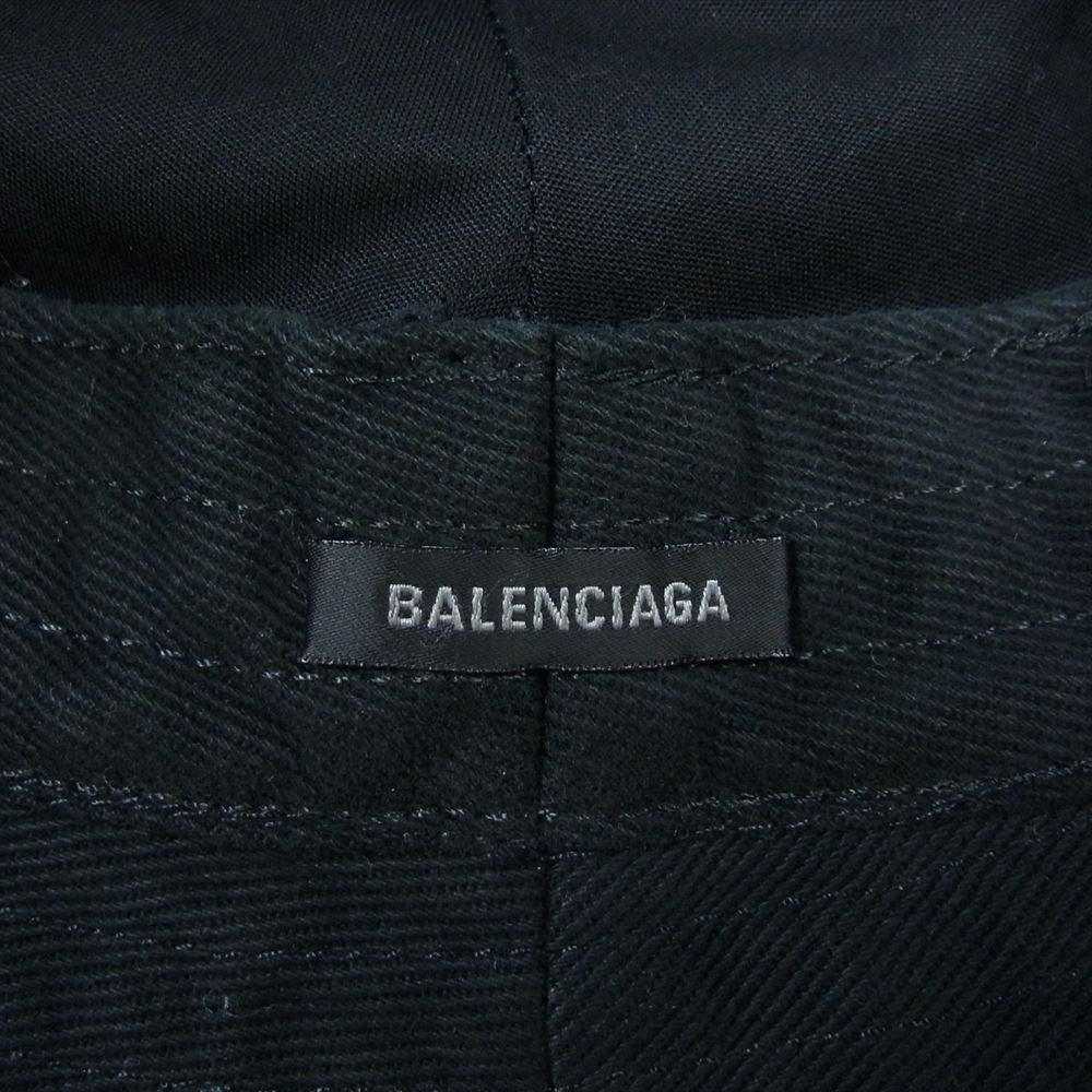 BALENCIAGA バレンシアガ 719120 410B2 ブランドロゴ タグ バケットハット ブラック系 M-60cm【中古】