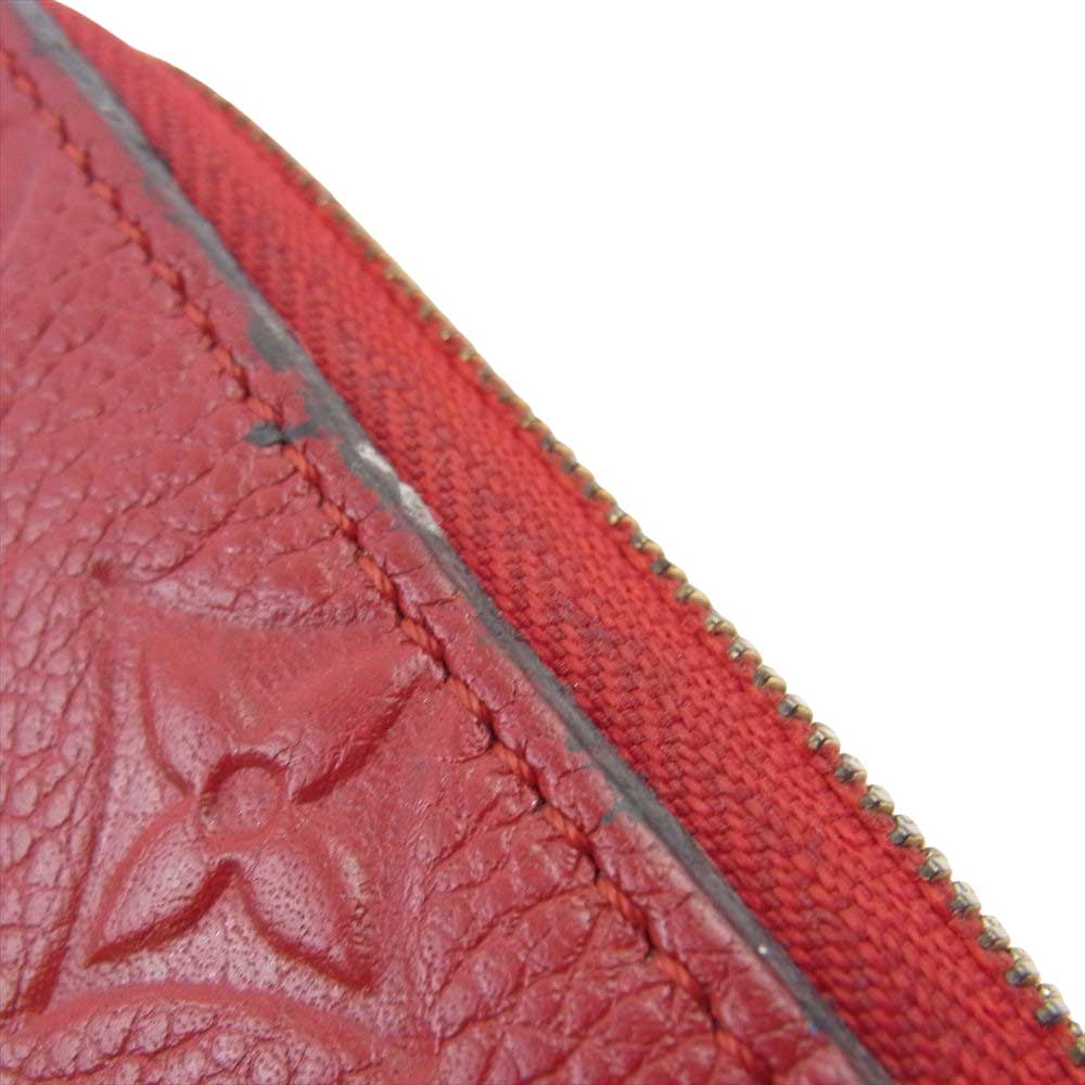 LOUIS VUITTON ルイ・ヴィトン M63696 モノグラム アンプラント ジッピー コインパース ケース 財布 レッド系【中古】