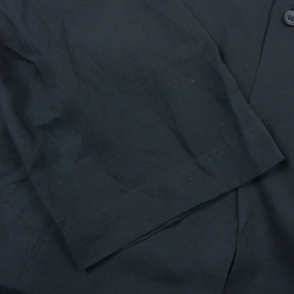 Yohji Yamamoto POUR HOMME ヨウジヤマモトプールオム 21SS HD-B11-825 Layered Docking Shirt 二重フラシ布付き B ドッキング 長袖 シャツ ブラック系 4【中古】