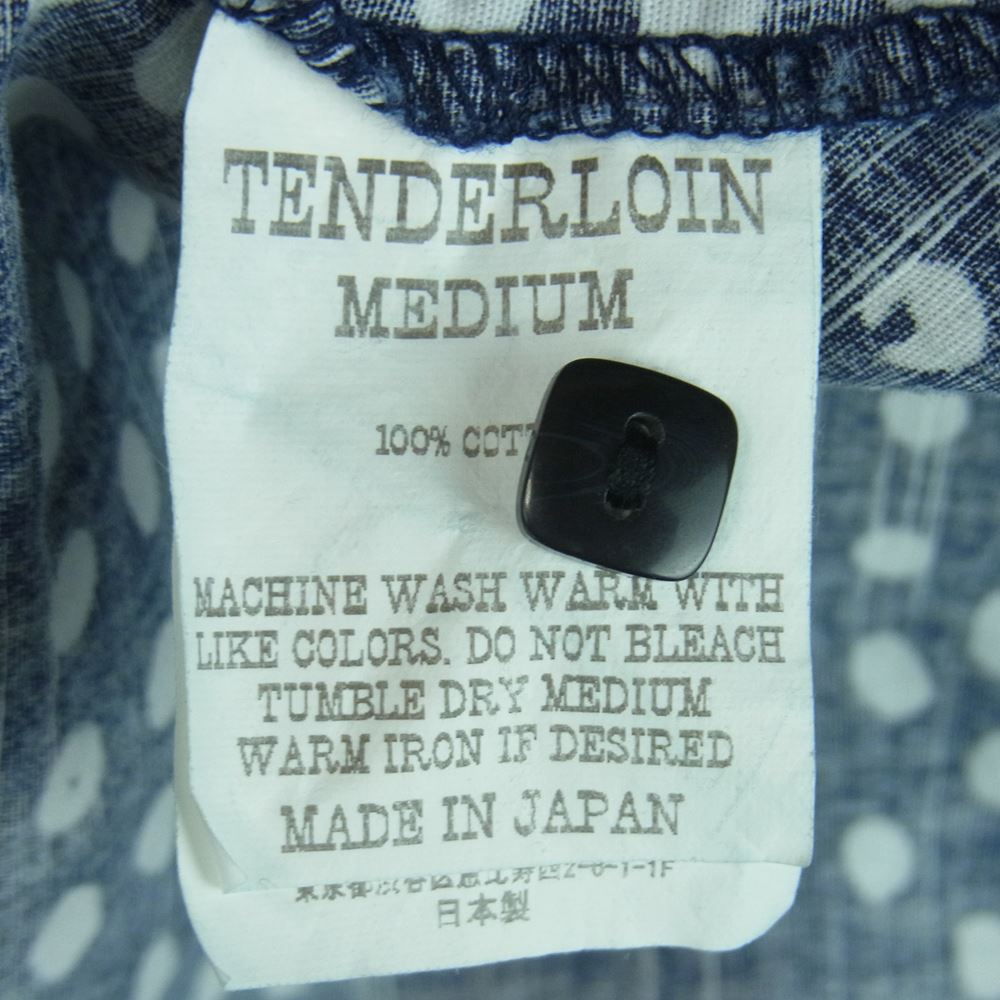 TENDERLOIN テンダーロイン 17AW T-COTTON SHT D ドット 長袖 シャツ コットン 日本製 インディゴブルー系 ホワイト系 M【中古】