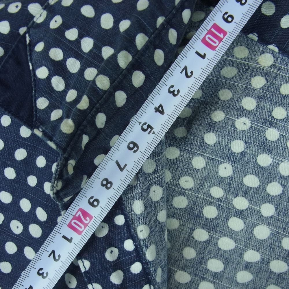 TENDERLOIN テンダーロイン 17AW T-COTTON SHT D ドット 長袖 シャツ コットン 日本製 インディゴブルー系 ホワイト系 M【中古】