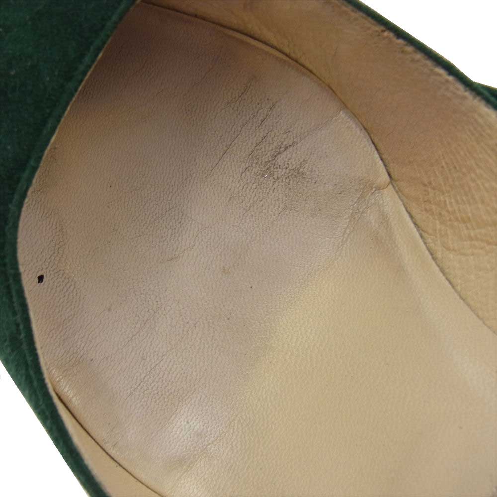 JIMMY CHOO ジミーチュウ スエード パンプス ピンヒール グリーン グリーン系 37【中古】
