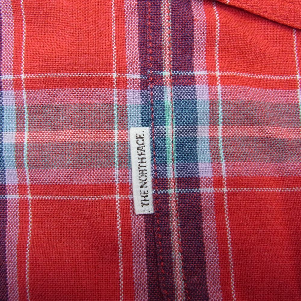 THE NORTH FACE ノースフェイス K-TY721 003076 70's 80's vintage チェック柄 茶タグ 長袖シャツ レッド系 M【中古】