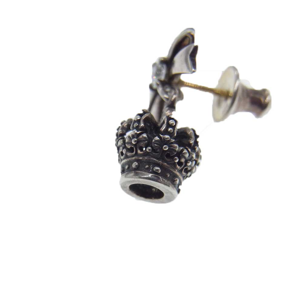 Justin Davis ジャスティンデイビス SEJ351 PETIT FADEIT プチ フェイドイット クラウン リボン ピアス 片耳 シルバー系【中古】