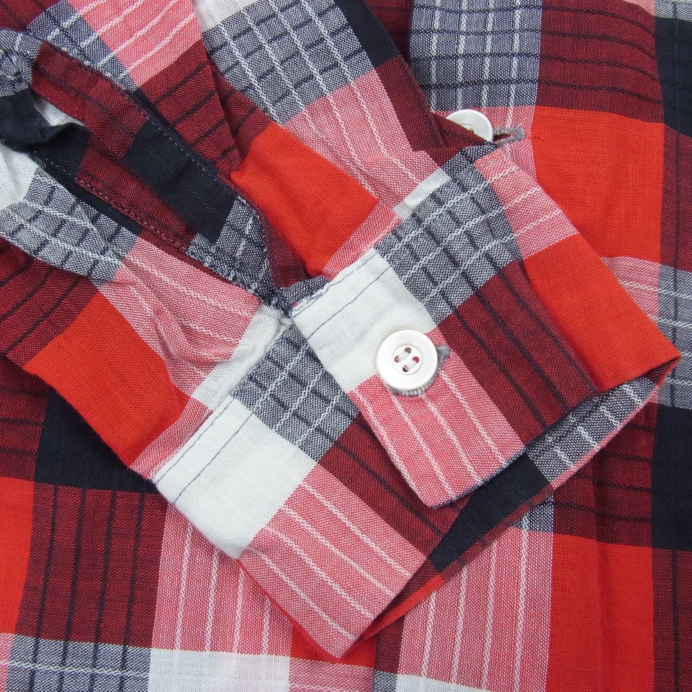 ガレーアンドロード 60s オープン カラー 長袖 チェック シャツ レッド系 L【中古】