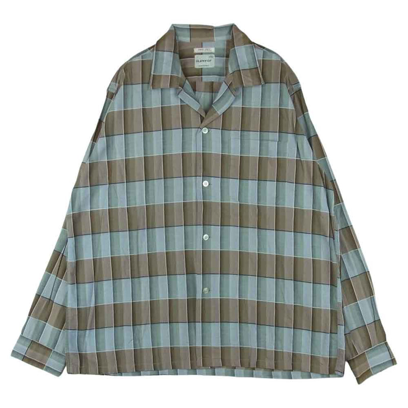 グレントップ 50s 60s オープンカラー 長袖 チェック シャツ