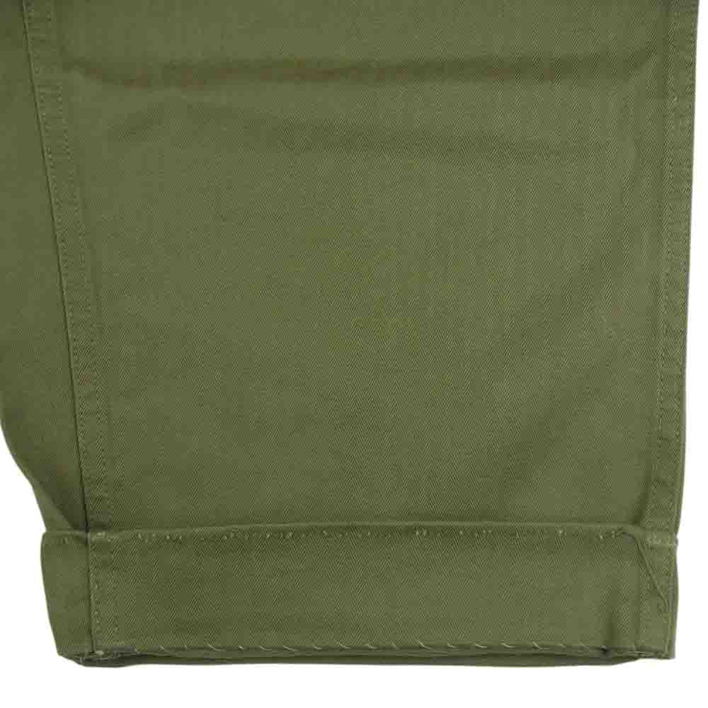 BUTCHER PRODUCTS ブッチャープロダクツ MILITARY CHINO ヘリンボーン ボタンフライ ミリタリー チノ パンツ カーキ系 36【中古】