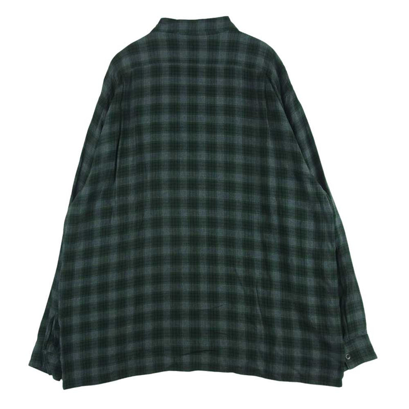 COMOLI 20SS レーヨン オープンカラーシャツ GREEN サイズ3