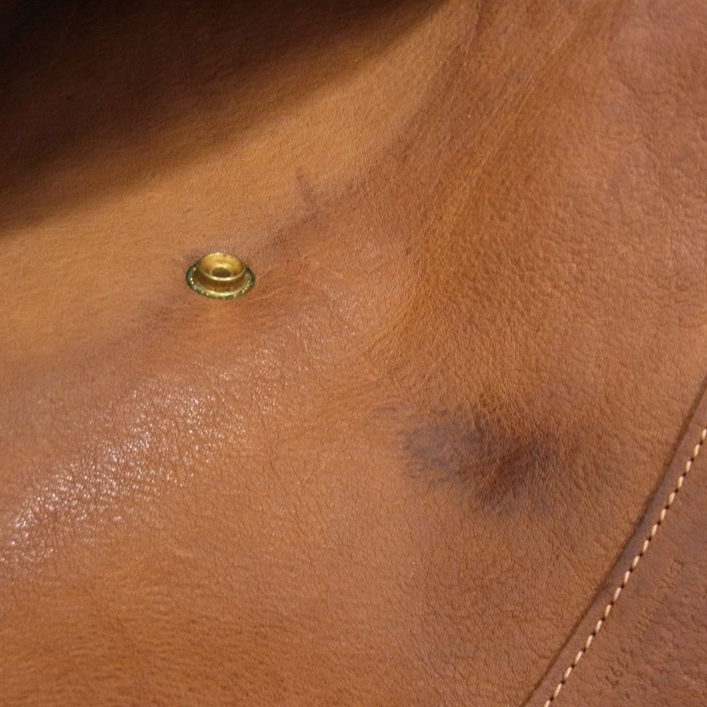 ラッキージョン スターコンチョ レザー クラッチ セカンド バッグ ブラウン系【中古】