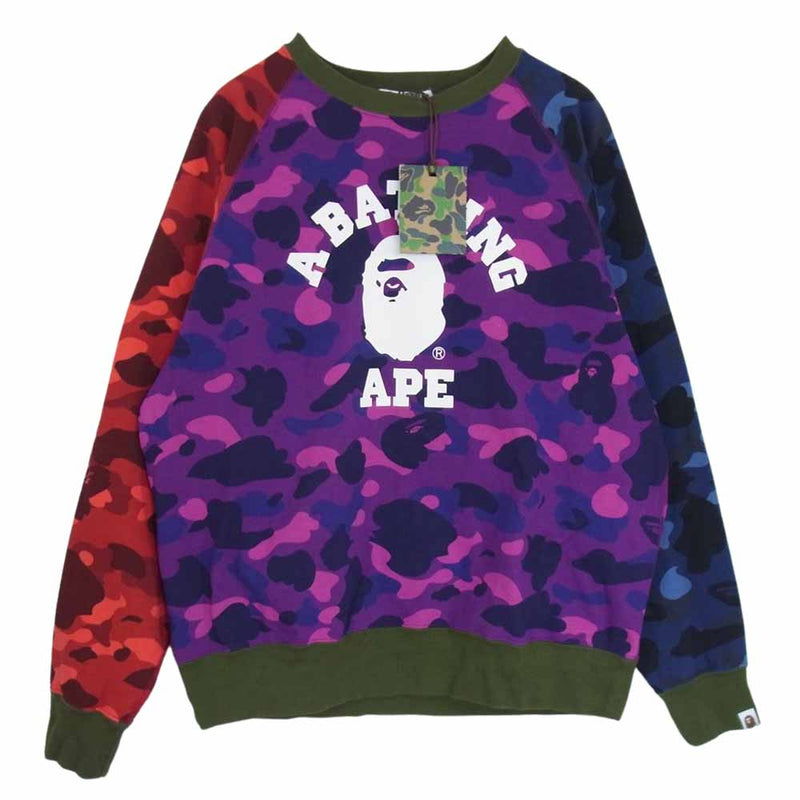 A BATHING APE アベイシングエイプ クレイジー カモ スウェット マルチカラー系 L【中古】