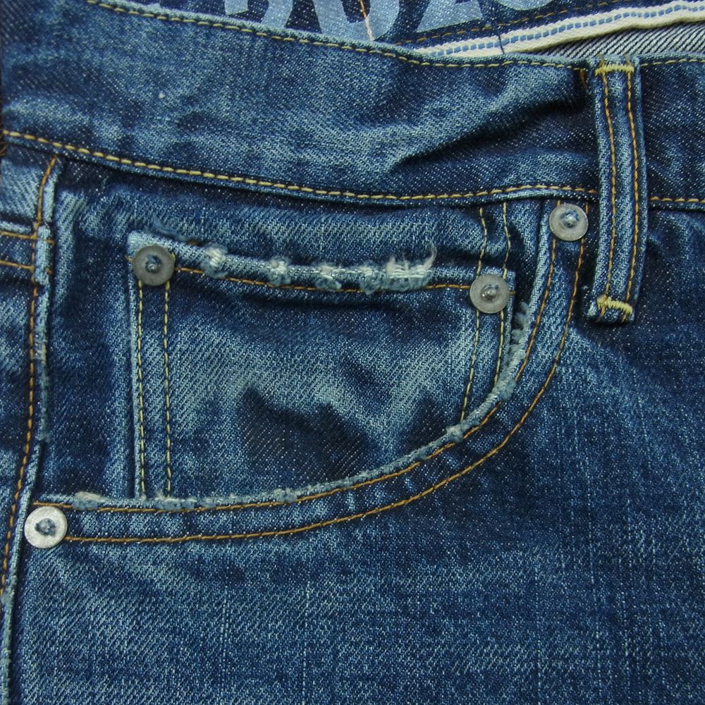 VISVIM ビズビム 21AW 0121205005016 SOCIAL SCULPTURE 01 SLIM DAMAGED ソーシャルスカルプチャー デニム パンツ インディゴブルー系 W32 L30【中古】