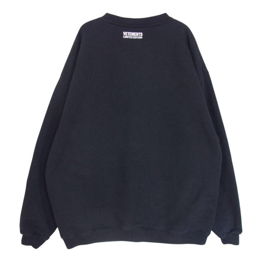 VETEMENTS ヴェトモン 21SS UE51TR330B Insecurity Sweatshirt インセキュリティー スウェット トレーナー プリント オーバーサイズ ブラック系 M【中古】