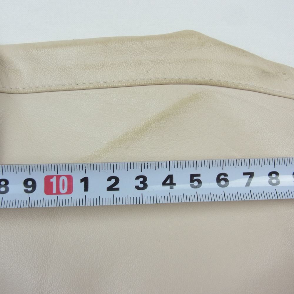 AURALEE オーラリー 20SS A20SS01RL LEATHER SHIRTS ヨークレザー 半袖 シャツ 羊皮 アイボリー系 4【中古】