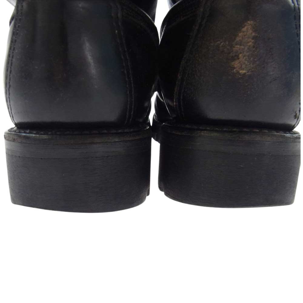CHROME HEARTS クロムハーツ(原本無) Chippewa チペワ FIREMAN ファイヤーマン ダガージップ レースアップ レザー ブーツ ブラック系 8D【中古】