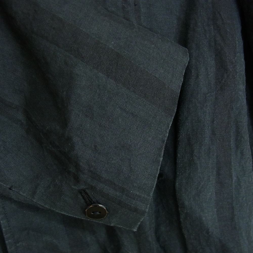 アラキユウ 2746 striped Jerkin Jacket ストライプ ジャーキン ジャケット ブラック×グレー系 1【中古】