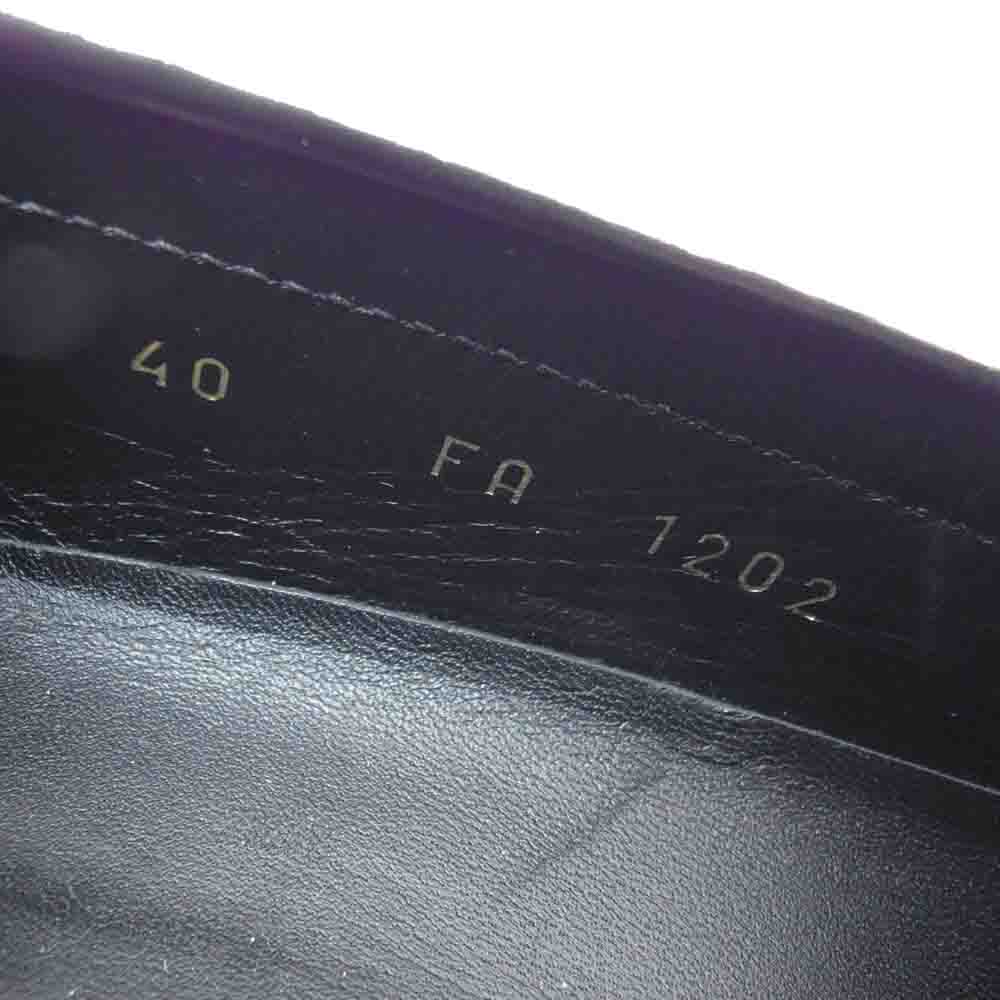 CELINE セリーヌ FA 1202 バルキー ペニー チャンキー ローファー シューズ 革靴 ポリッシュドブル ブラック系 40【美品】【中古】