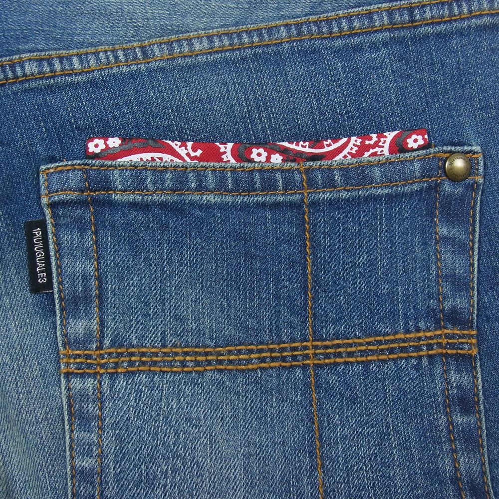 1piu1uguale3 ウノピュウノウグァーレトレ MRP397 CTU198 9 TAPERED BANDANA DENIM テーパード バンダナ デニムパンツ インディゴブルー系 4【中古】
