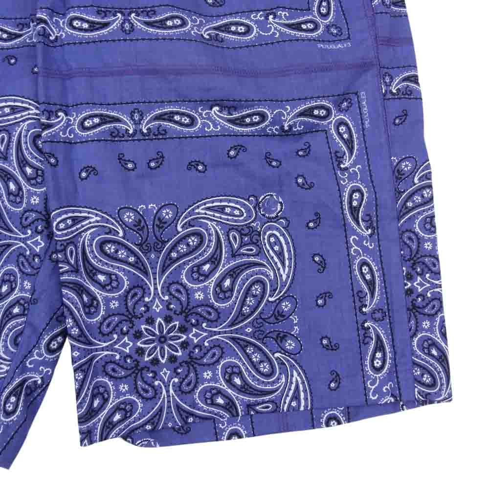 1piu1uguale3 ウノピュウノウグァーレトレ MRP527 COT349 HOLIDAY SHORTS ホリデー ペイズリー バンダナ ショーツ ハーフパンツ パープル系 5【美品】【中古】
