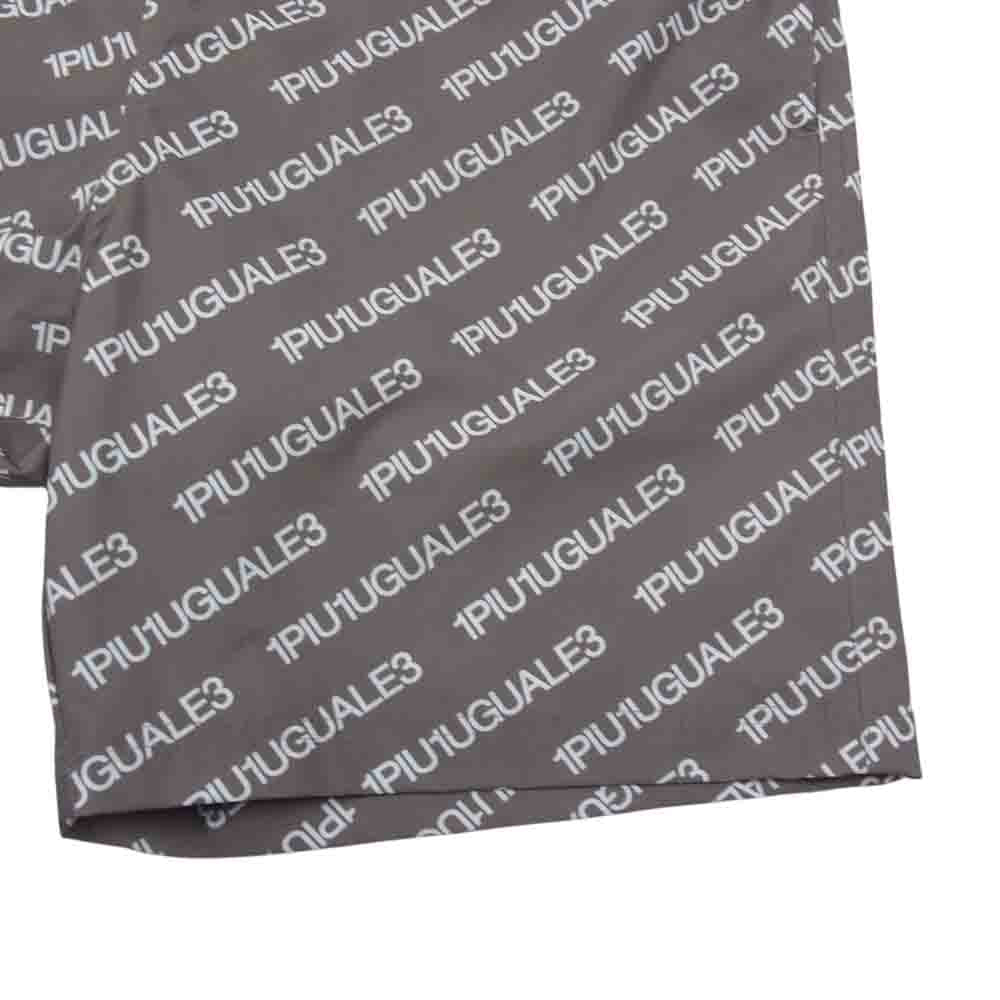 1piu1uguale3 ウノピュウノウグァーレトレ MRP515 POE298 2022年モデル EASY SHORTS バイアスロゴ総柄 イージー ショーツ ハーフパンツ ブラウン系 5【美品】【中古】