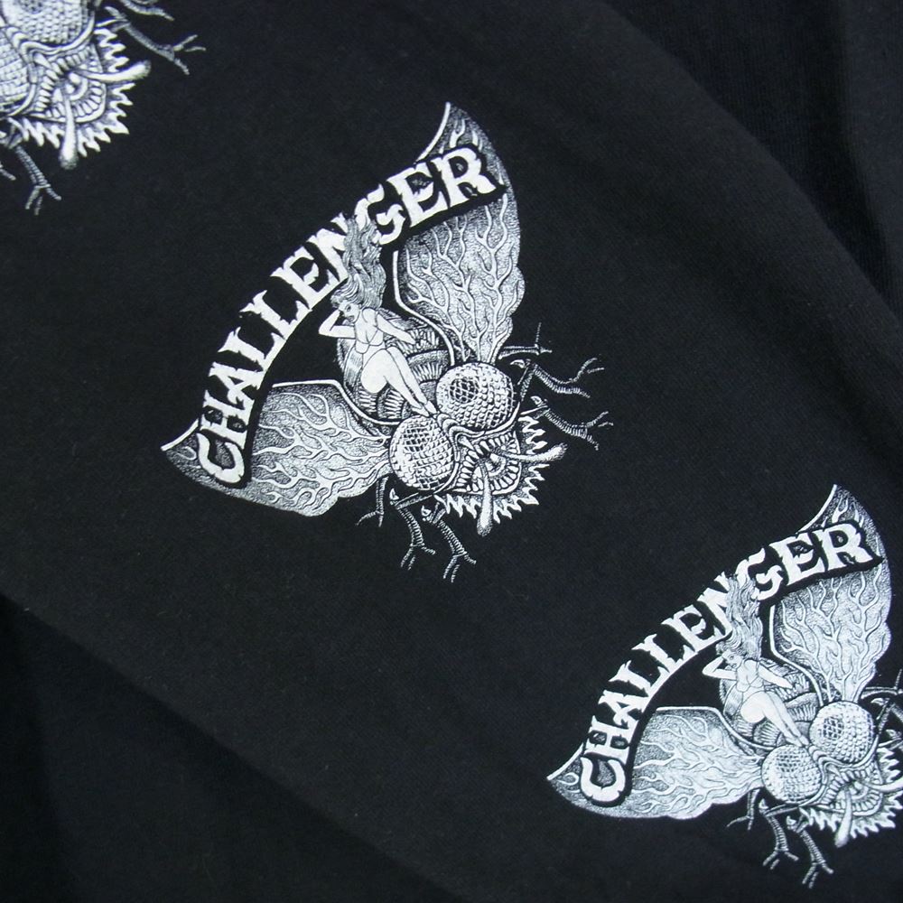 CHALLENGER チャレンジャー 21SS FLY L/S TEE 蝿 ハエ フライ ロゴプリント アームプリント ロングスリーブ 長袖 Tシャツ ブラック系 M【中古】