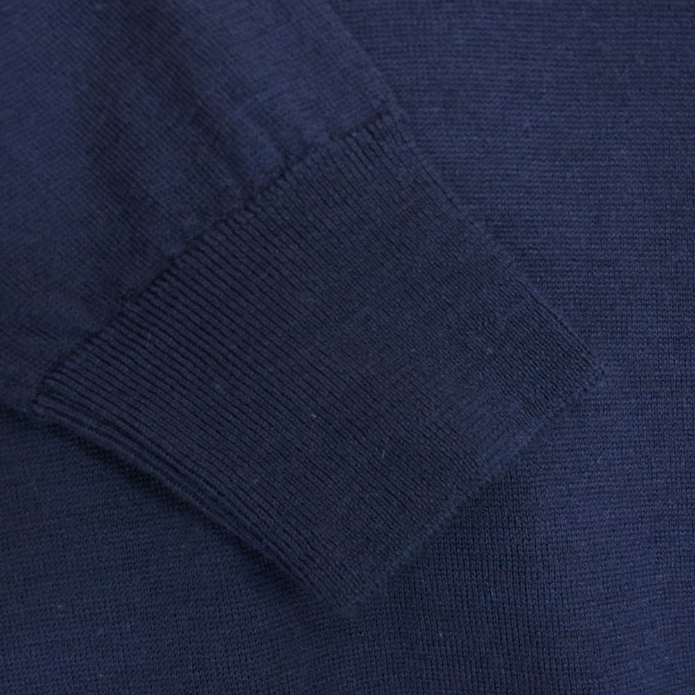 JOHN SMEDLEY ジョンスメドレー 英国製 ウール Vネック ニット セーター ネイビー ネイビー系 M【中古】