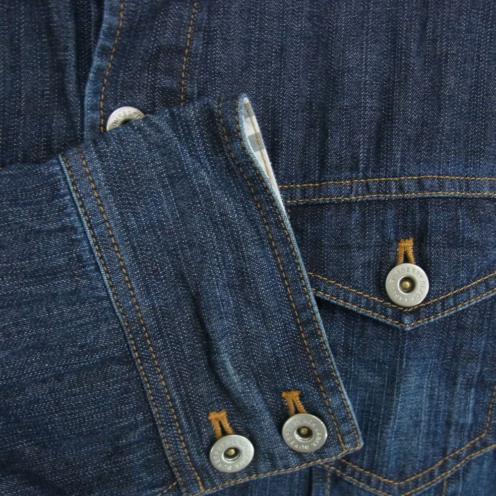 BURBERRY BLACK LABEL バーバリーブラックレーベル BMP46-419-28 デニム シャツ ジャケット インディゴブルー系 M【中古】