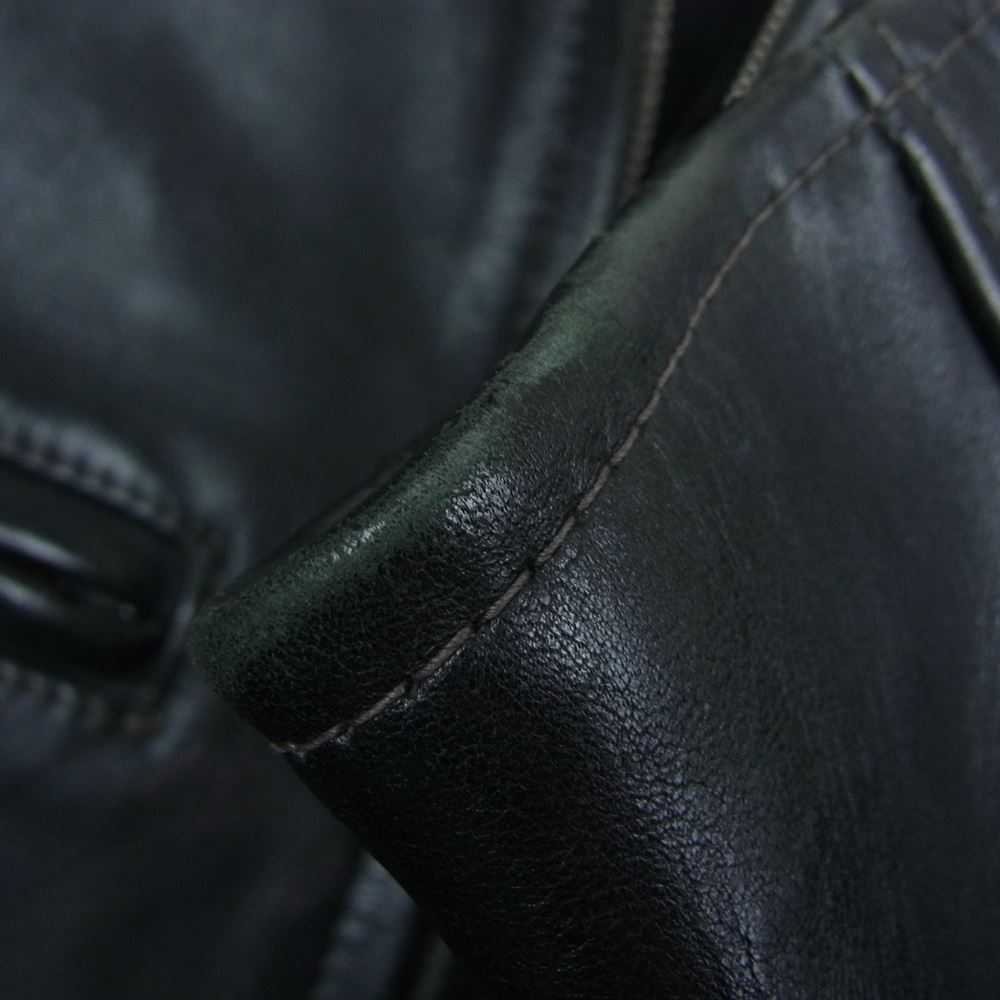 The REAL McCOY'S ザリアルマッコイズ J-100 BUCO SINGLE RIDER'S JACKET ブコ シングルライダース ジャケット ホースハイド 馬革 ブラック系 36【中古】