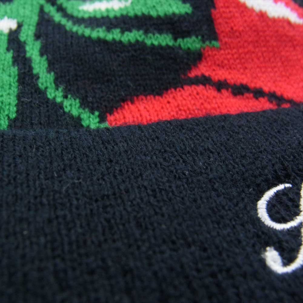Supreme シュプリーム 14AW Cherry Beanie チェリービーニー 刺繍 アクリル ニットキャップ 帽子 ブラック系【中古】