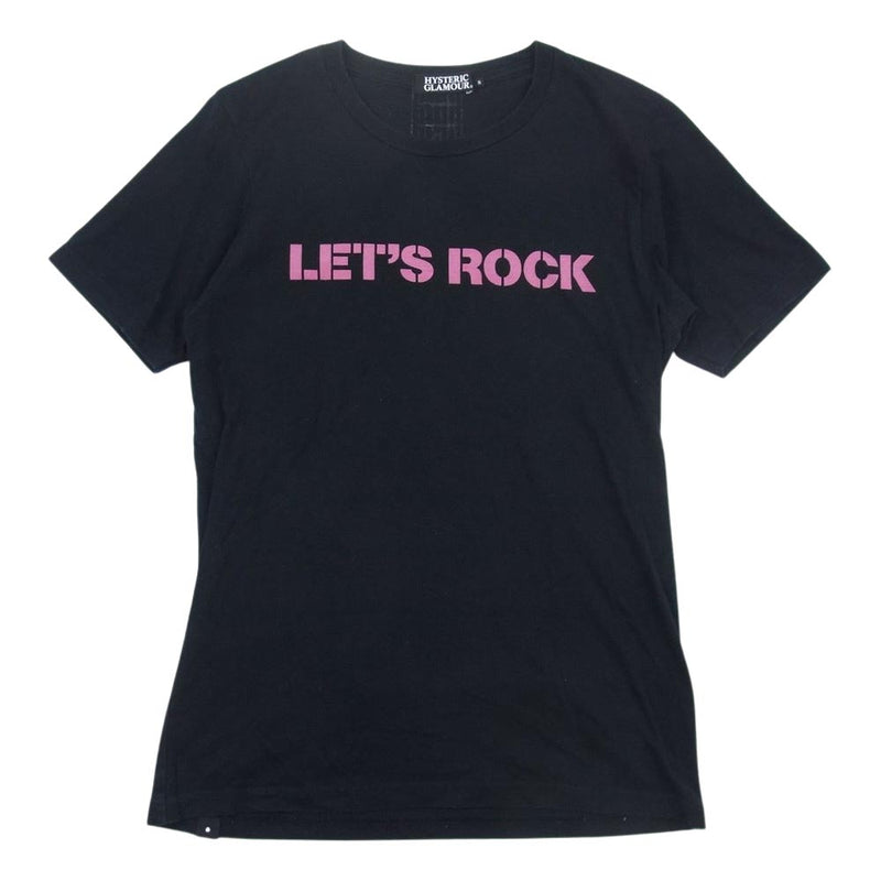 HYSTERIC GLAMOUR ヒステリックグラマー 0203CT21 LET'S ROCK ギターガール 半袖 Tシャツ ブラック系 S【中古】