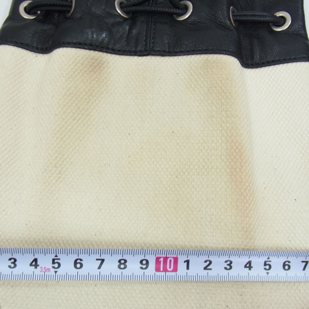 ジルサンダー プラス DRAWSTRING POUCH ドロー ストリング レザー ショルダー バッグ オフホワイト系【中古】