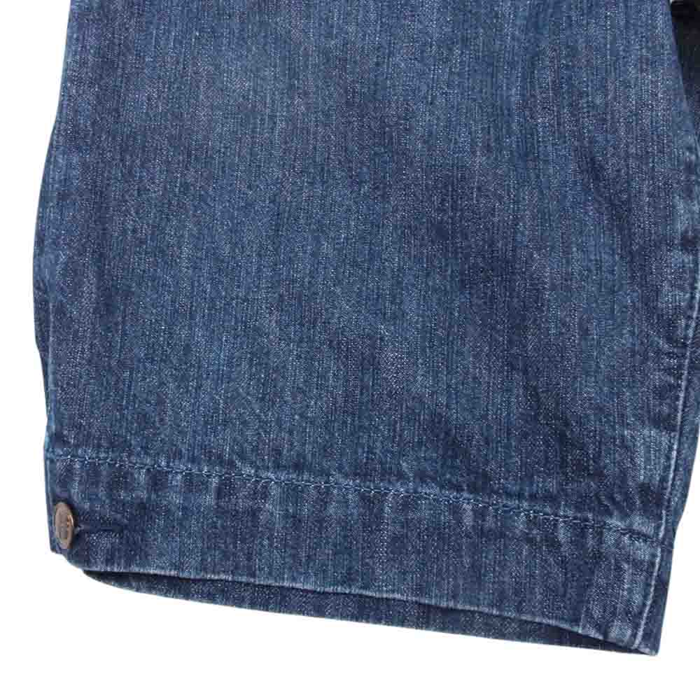 EVISU エヴィス YAMANE ヤマネ ビッグカモメ ピンク ペイント デニム ショーツ ショート パンツ インディゴブルー系 30【中古】