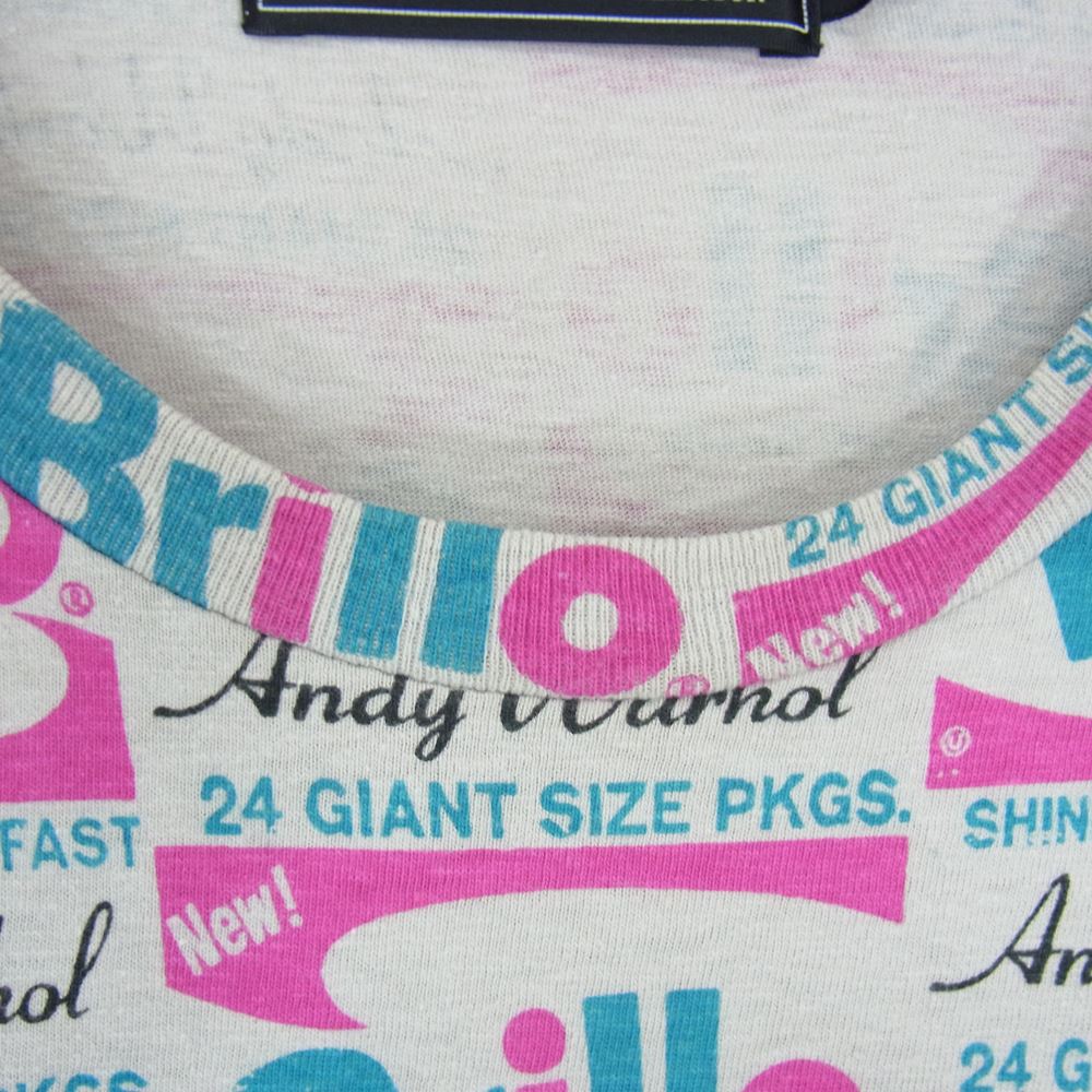 HYSTERIC GLAMOUR ヒステリックグラマー 0411CT07 ANDY WARHOL Brillo 総柄 Tシャツ グレー系 S【中古】