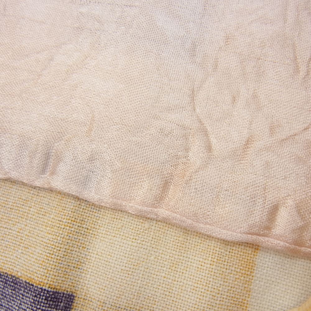 ペニーズ オープンカラー チェック 長袖 シャツ イエロー系 18【中古】