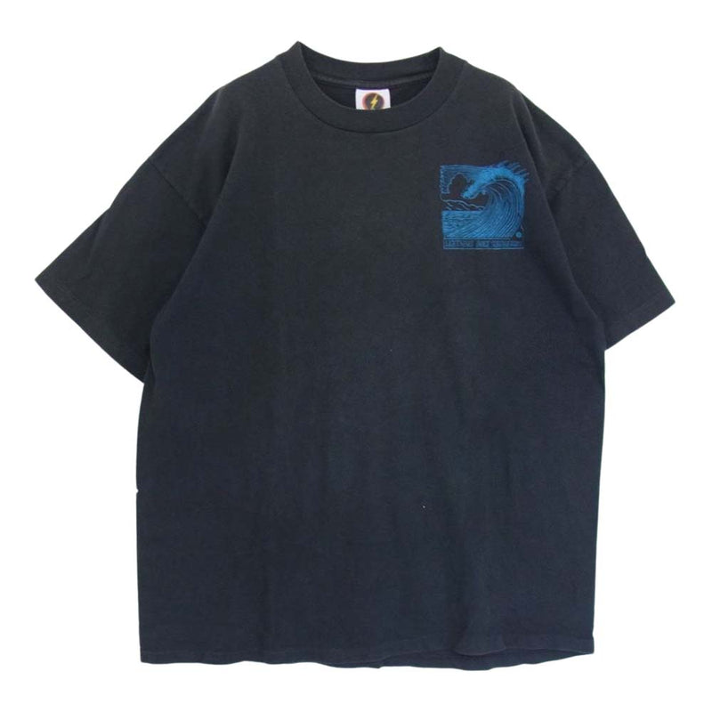 ライトニングボルト 90s ビンテージ SURFBOARDS サーフボード 波 プリント 半袖 Tシャツ ブラック系 XL【中古】