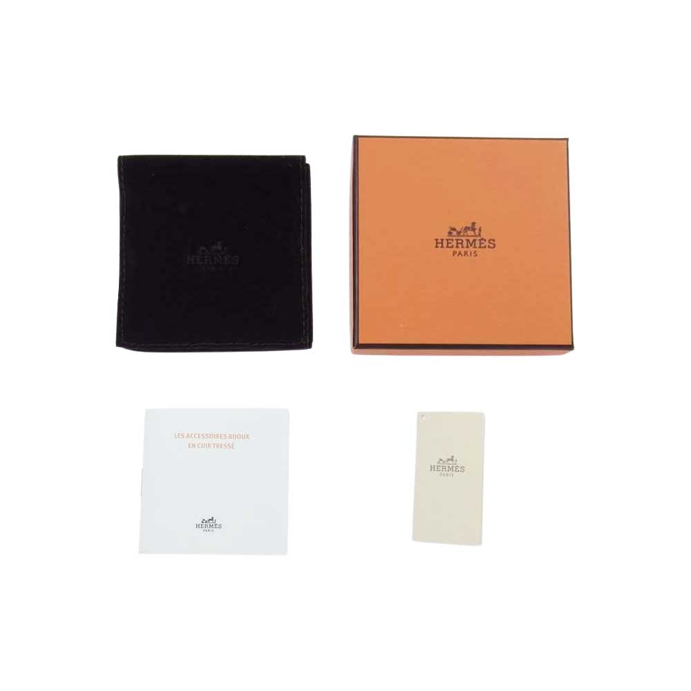 HERMES エルメス ゴールド金具 グレナン レザー Tバー ブレスレット ブラウン系 ゴールド系【中古】