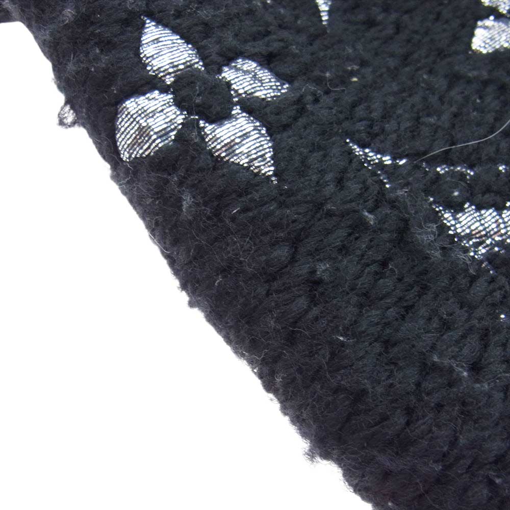 LOUIS VUITTON ルイ・ヴィトン M75833 エシャルプ ロゴマニア シャイン モノグラム ウール フリンジ マフラー ストール ブラック系【中古】