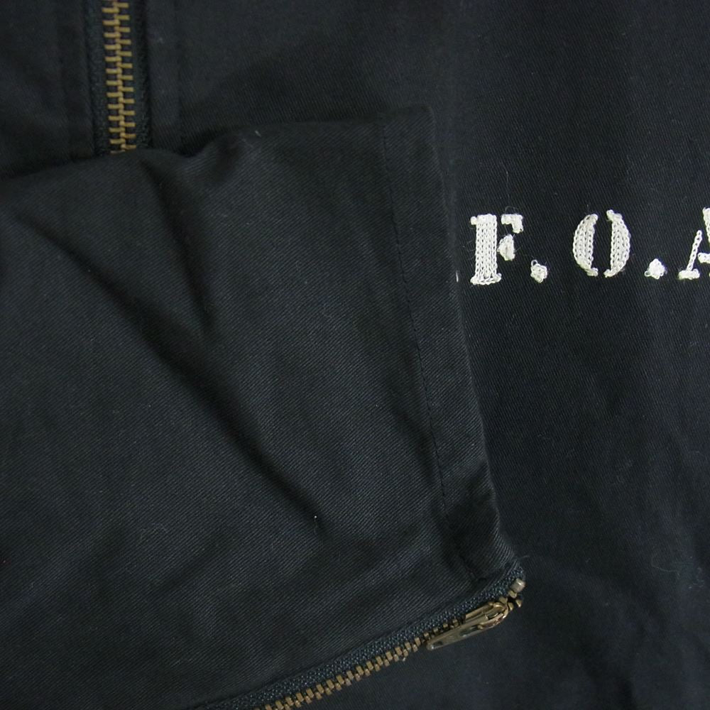 クローズ バック スカル 刺繍 ロゴ ワーク ジャケット ブラック系 L【中古】