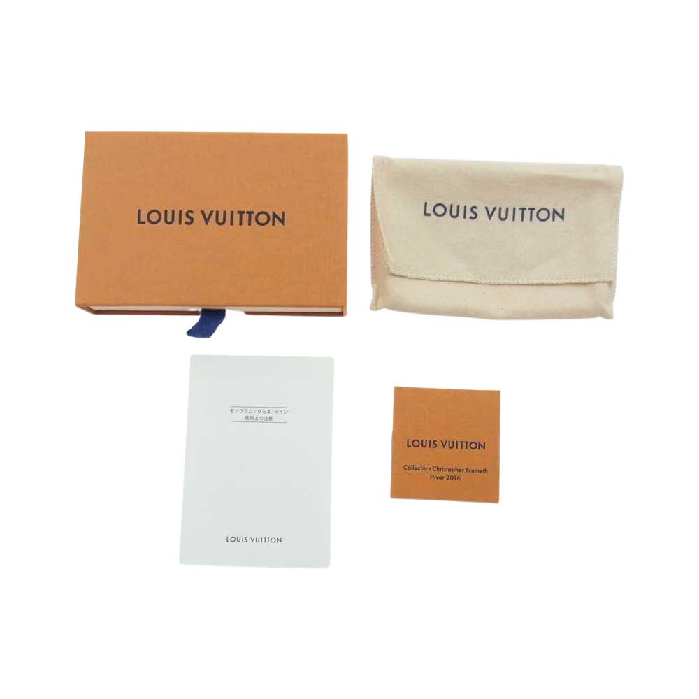 LOUIS VUITTON ルイ・ヴィトン N41680 クリストファーネメス ダミエ グラフィット オーガナイザー ドゥ ポッシュ カードケース ブラック系 レッド系【美品】【中古】