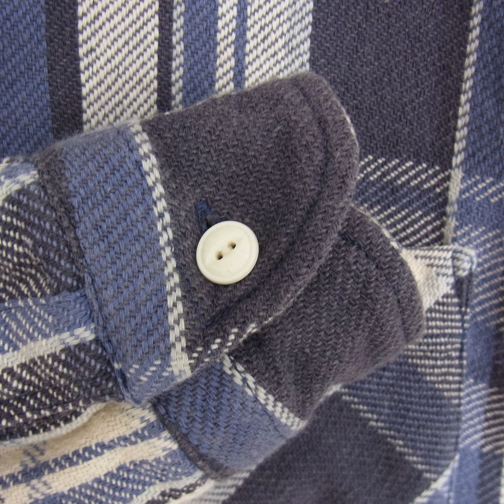 TMT ティーエムティー TSH-S2206 VINTAGE PLAID SHIRTS ビンテージ プレイド チェック ネル 長袖 シャツ ブルー系 M【美品】【中古】